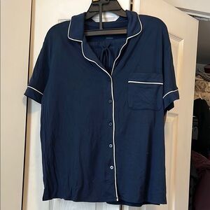 Navy Blue Button-Up Pajama set